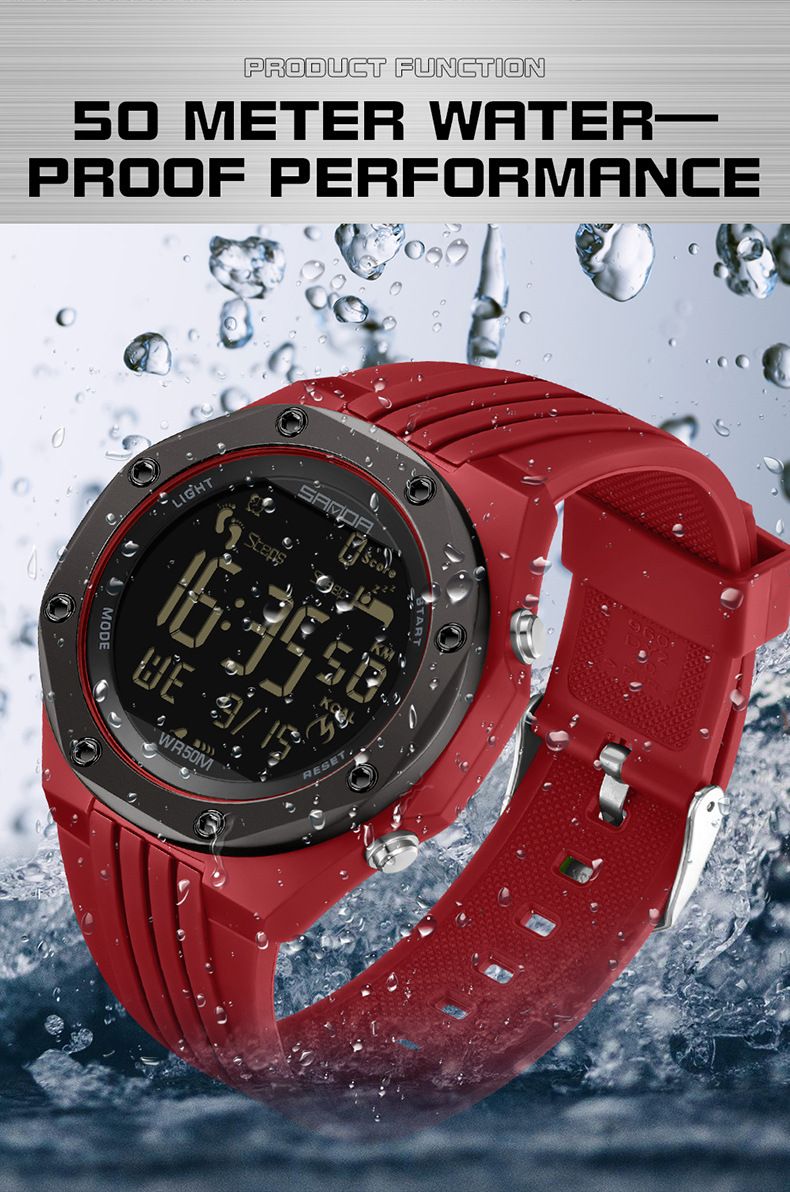 Multifunctional Digital Sports Watch With Night Light, Waterproof, Sleep Tracking, Step Counter, Calorie Counter, Alarm, Stopwatch, And Hourly Chime_voghion.com