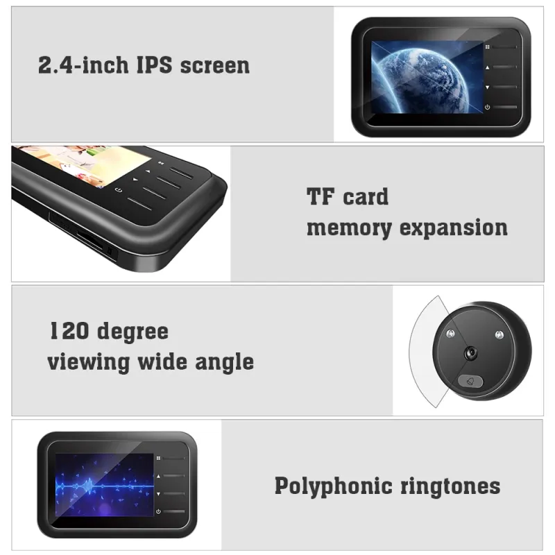 WiFi Doorbell Viewer Kamera Dier Peephole mat Wireless Monitor Live View Verfügbar Digital Night Vision Photo Shooting_voghion.com