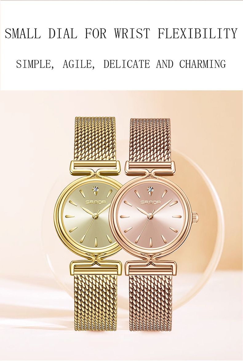 Women's Vintage-Inspired Quartz Watch With Mesh/Leather/Stainless Steel Strap, Minimalist Bar Dial, Light Luxury Casual Wristwatch Dial Watch Female_voghion.com