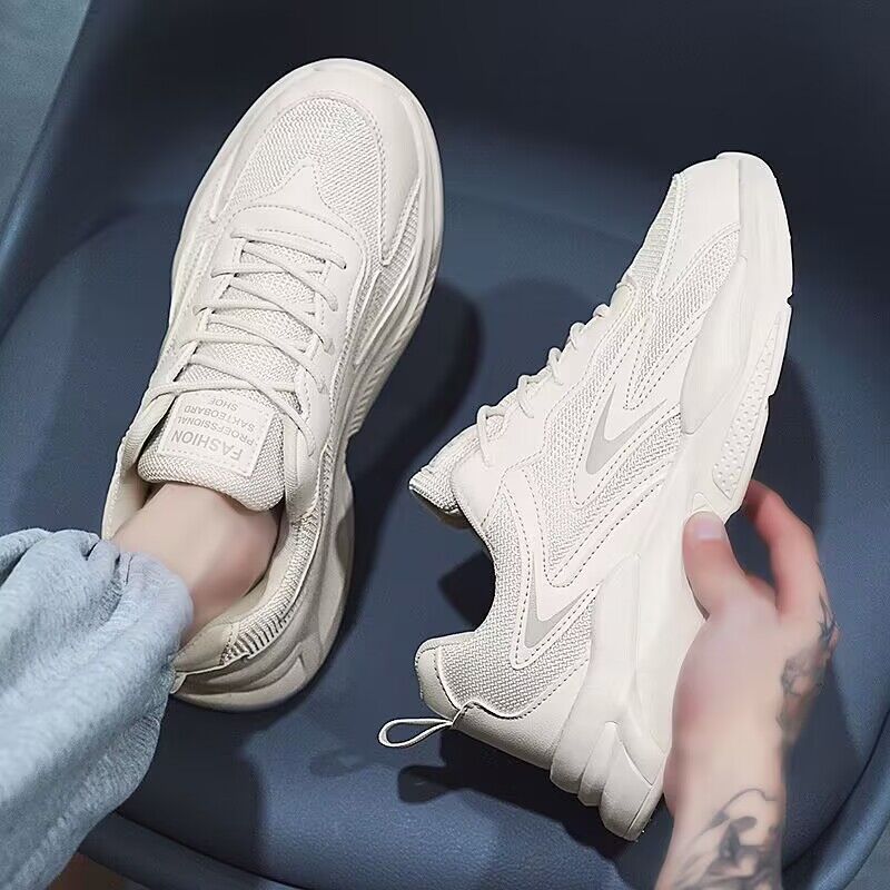 Unbeatable Quality Men's Summer New Breathable Mesh Men's Sports Korean Version Versatile Small White Shoes, Thickness Running Casual Shoes_voghion.com