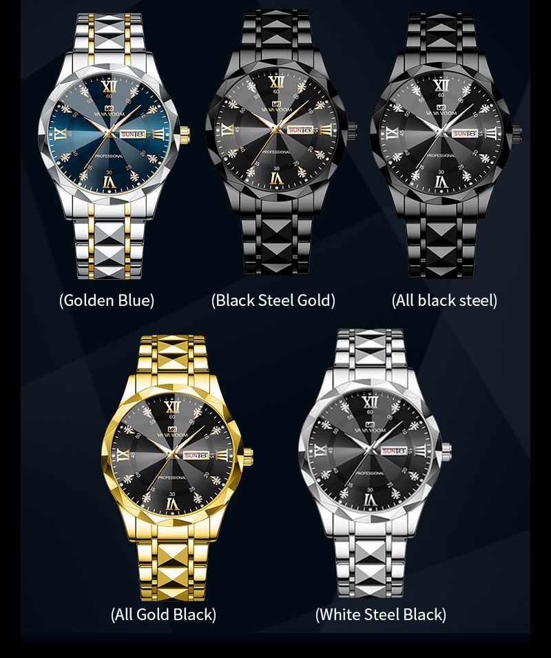 Va Va Voom Merk Herenhorloge Waterdicht Mode Diamantontwerp Met Kalender Zakelijke Trend Herenhorloge_voghion.com