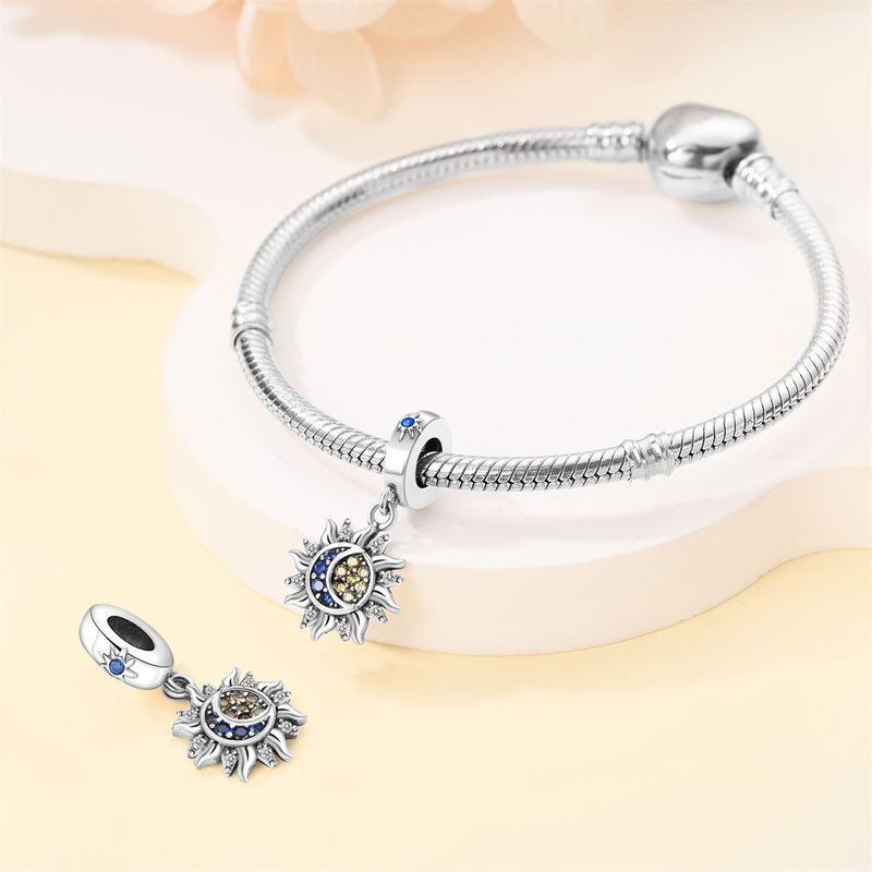 Gioielli da donna in argento 925 placcato in rame, di alta qualità, con ciondolo a forma di stella e luna, adatti per la creazione di bracciali e collane fai da te._voghion.com