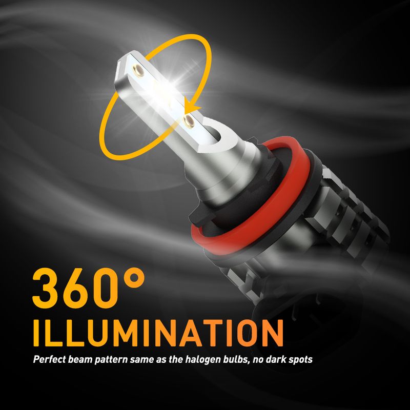 AUXITO 2 Adet H8 H11 Sis Lambası Çift Renkli Switchback 3000K Altın Sarısı 6000K Beyaz CSP Çip H9 H16JP LED Ampul Lambası_voghion.com