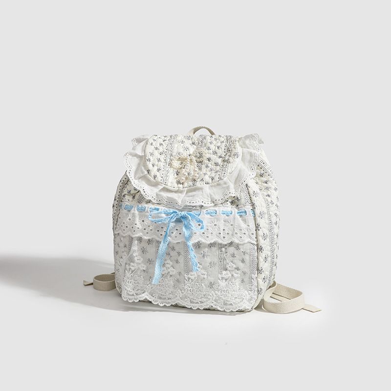 Sommer Neue Mode Multifunktionale Handgemachte Spitze Patchwork Falten Bowknot Damen Stofftasche Mode Lässig Vielseitig_voghion.com