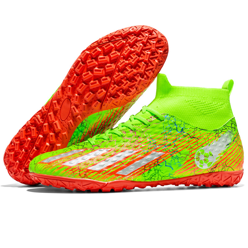 High top Football boot for boys and girls tf broken artificial lawn AG nail leather foot youth student training shoes_voghion.com