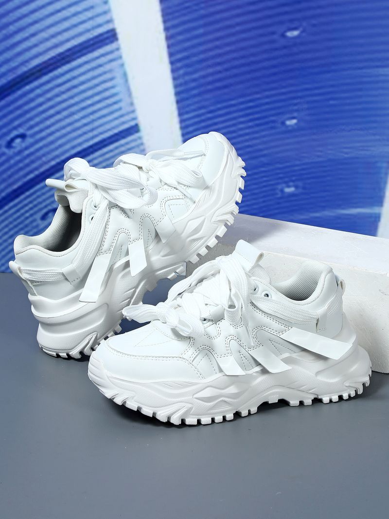 Trendy thick soles increased height, with breathable mesh surface, comfortable casual sports shoes, fashionable_voghion.com