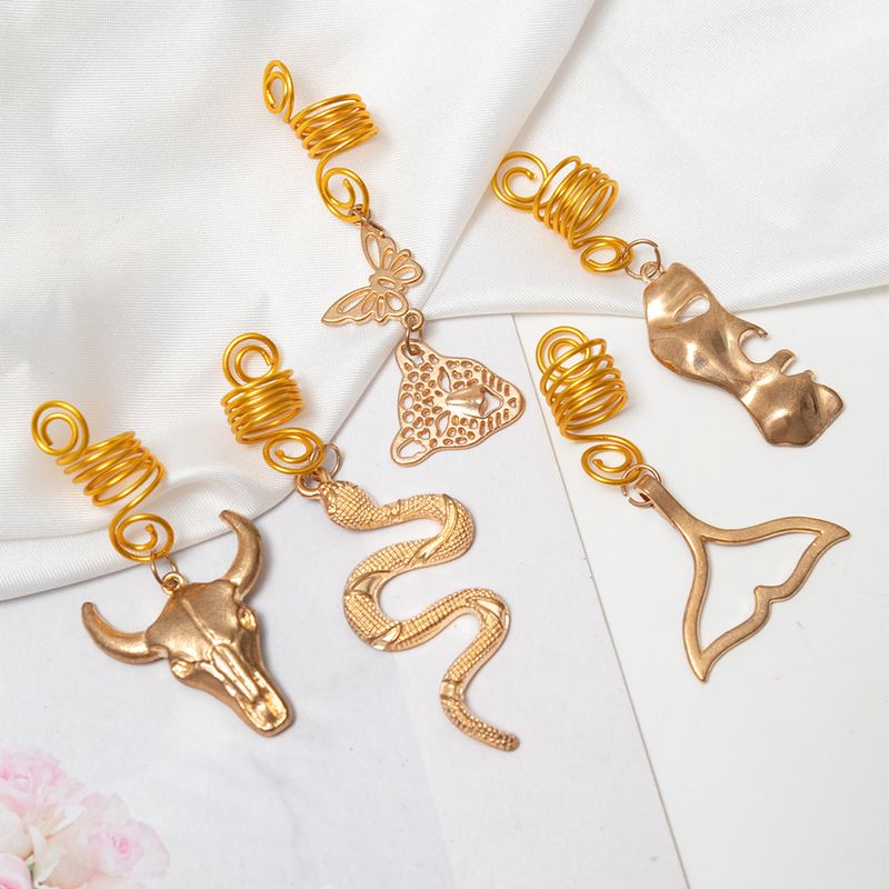 Stile irlandese - Popolare animale - Treccia etnica - Elastico per capelli rotante, Capelli in lega - Ornamento per capelli a molla, Anello per capelli retrò con dreadlock_voghion.com