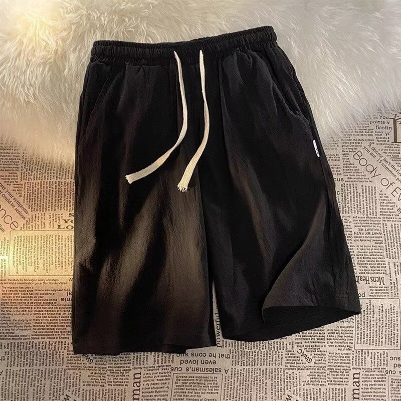 Men's Clothing Breathable Linen Shorts Men's Summer Thin Ice Silk Cotton And Linen White Home Pajamas Outer Wear Large Pants Four Or Five Points Pants_voghion.com