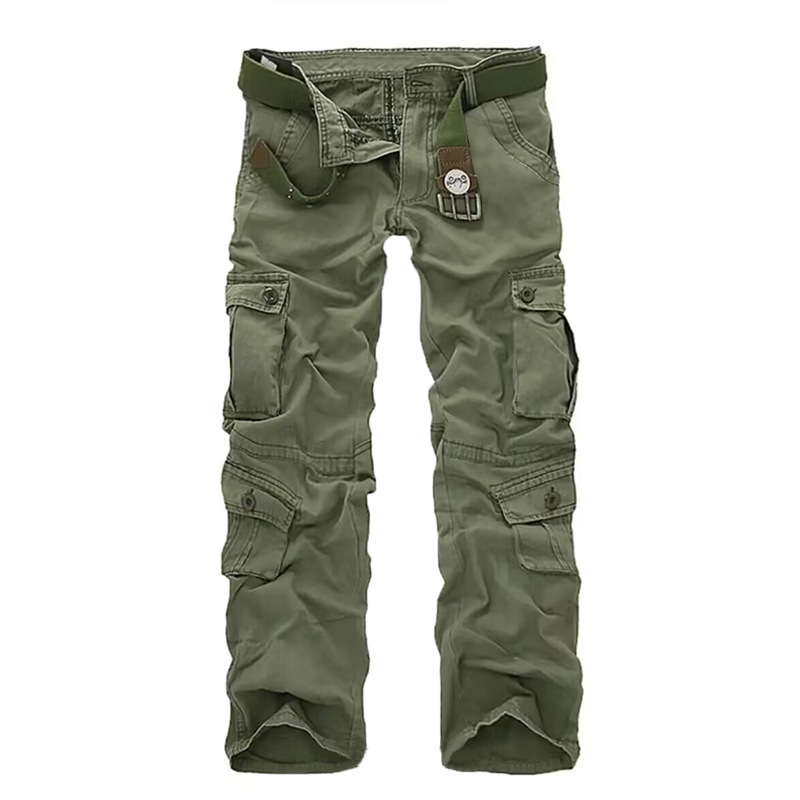 Herre bomull Kamuflasje Cargo bukser Rette ben Løse fritidsbukser Wear Wear Wear Bukser Herre_voghion.com