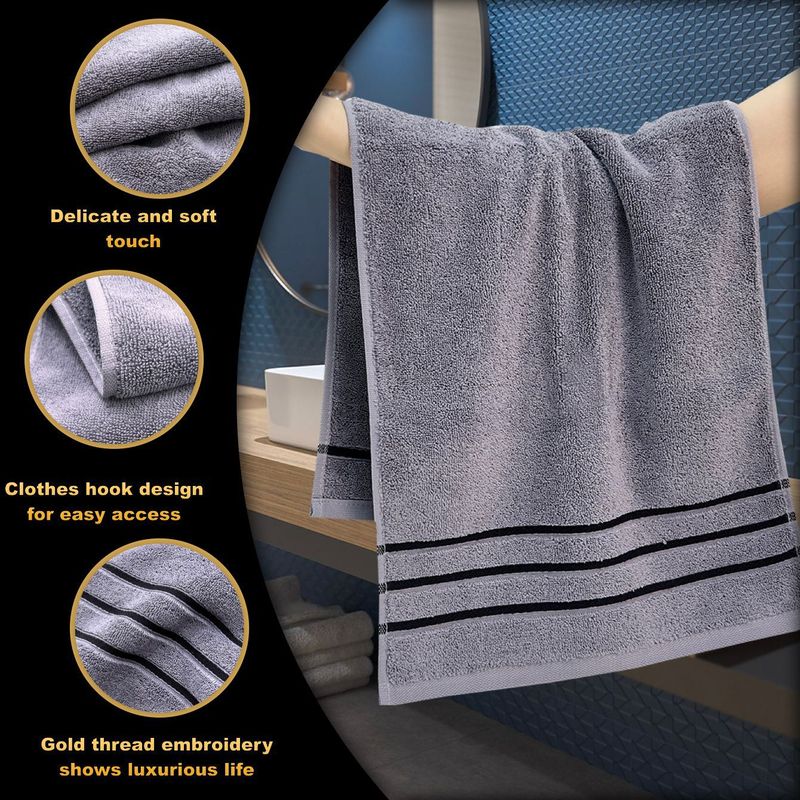 8-Piece 100% Cotton Towel Set - Includes 80x160cm Bath Towel & Face Towels Super Soft & Highly Absorbent For Bathroom & Spa_voghion.com