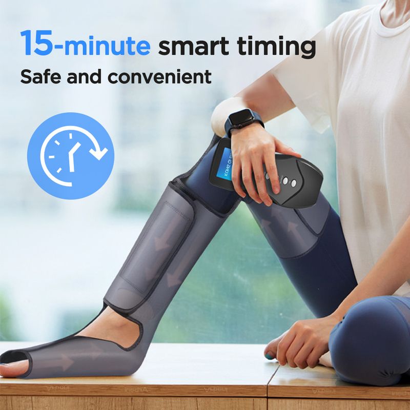 Smart Beenmassager 3-Gang Waarm Kompress Loftdrock Vibratioun Entspannt Muskelen Linderung vun der Middegkeet Oberschenkel a Wade Foussmassage_voghion.com