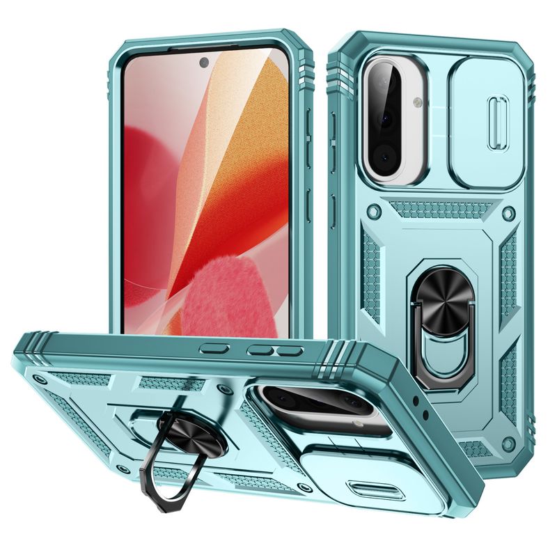 Case For Samsung Galaxy A56 A36 5G Build In 360° Slide Camera Rotating Ring Kickstand Military Grade Protective Cover_voghion.com