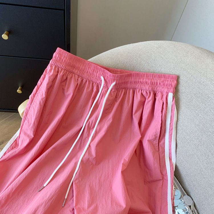 Pantaloni sportivi casual da donna, estivi, con elastico in vita e coulisse, nuovi design, larghi e larghi._voghion.com