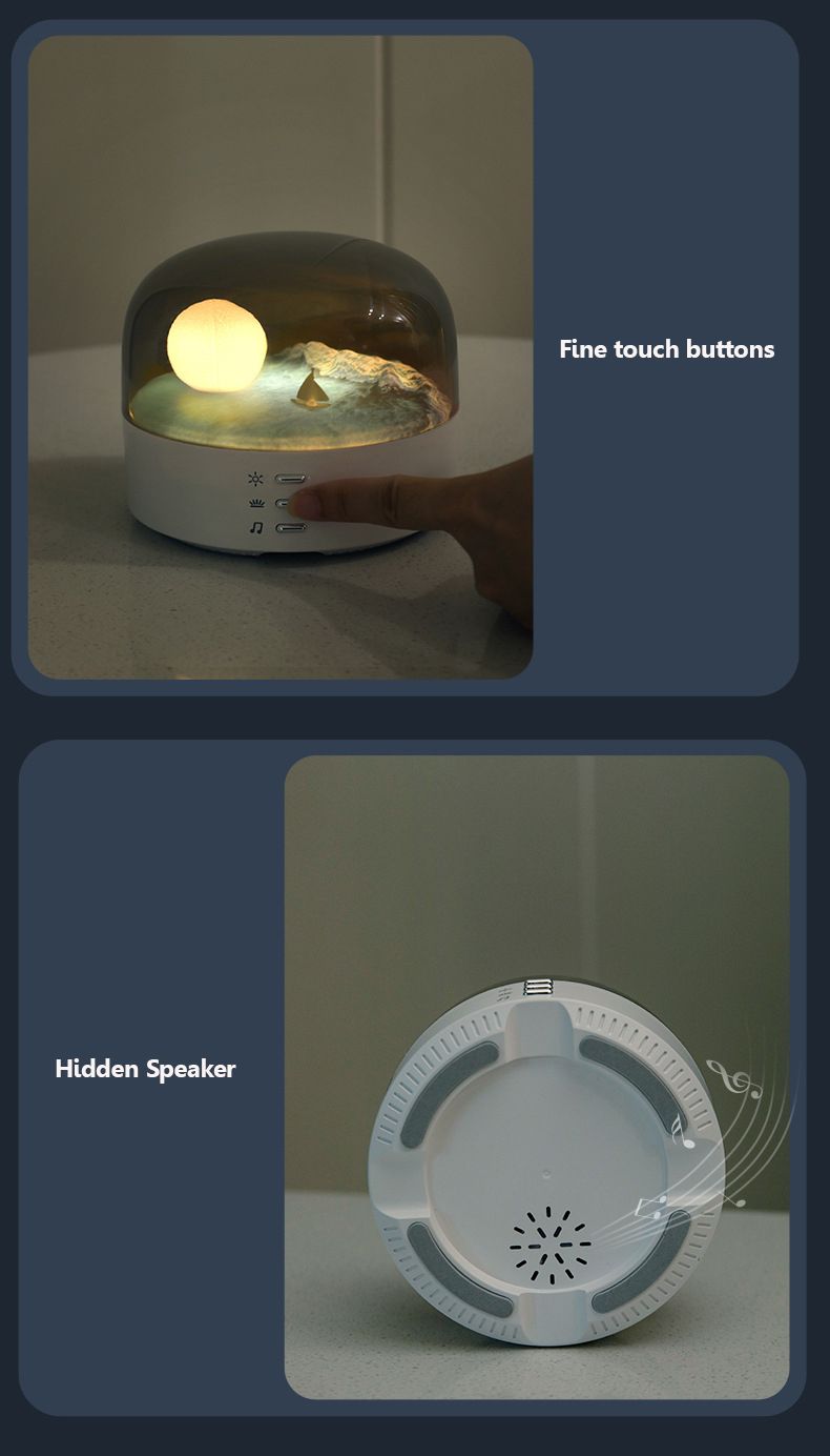 Mini Portable Speaker Ambient High Quality Sound Bluetooth Box with Dimming Soft Light Wireless Music Play_voghion.com