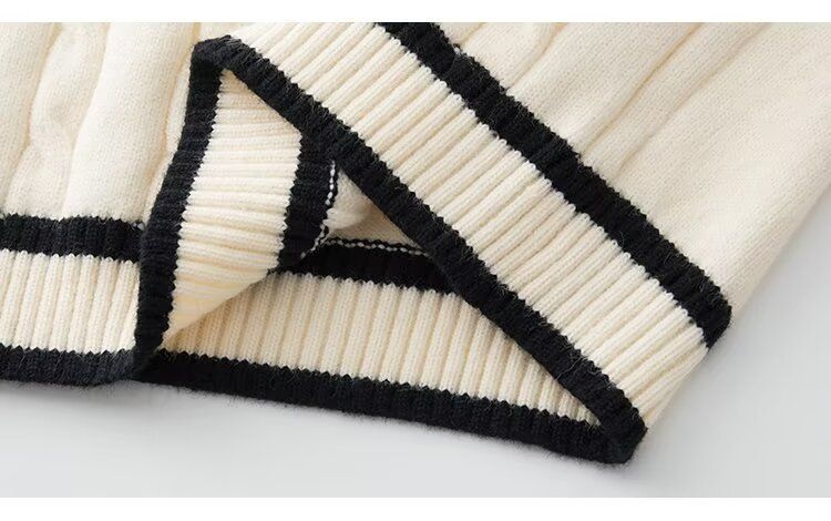 Herrenbekleidung College-Stil Hals Strickweste Herren Herbst und Winter Amerikanische Retro Lose Ärmellose Pullover Weste Pullover Weste Jacke_voghion.com
