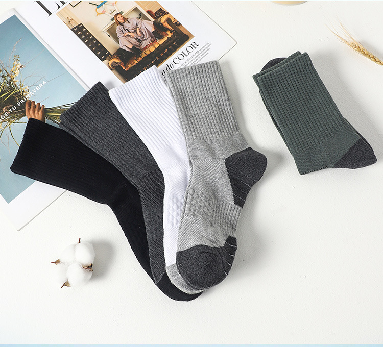 Solid Color Mid Length Sweat Absorbing Deodorizing Towel Thickened Autumn Winter Cotton , Running And Sports Men's_voghion.com