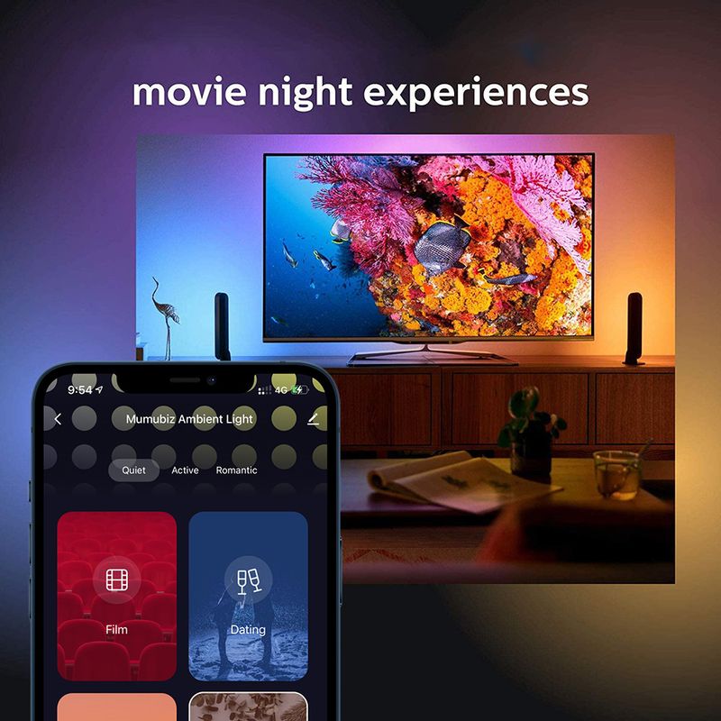 Tuya Symphony Light Bar Bluetooth WiFi+IR Smart LED Ambient Light Ambilight Color Bar Light tinka Alexa Google Home_voghion.com