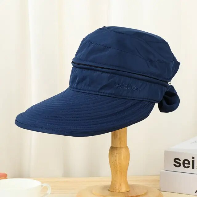 Women Ladies Anti-UV Summer Visor Sun Hat Wide Brim Beach Hat Outdoor Cap_voghion.com