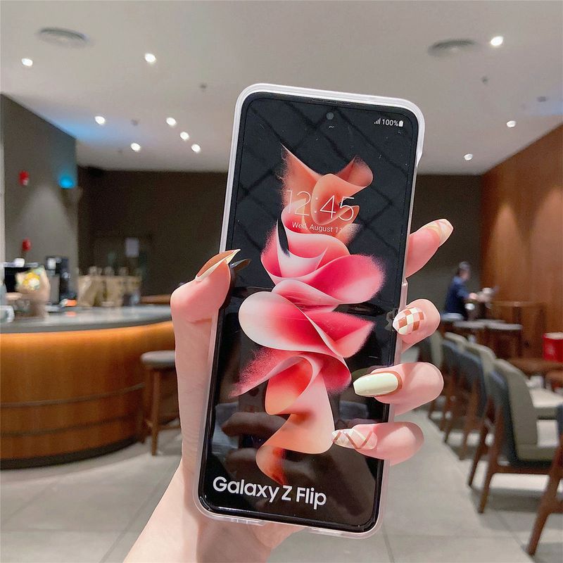 Applicable To Samsung ZFlip6 Mobile Phone Case Glitter Ring Holder ZFlip5 Folding Screen Protective Case Zflip4 Hard Case_voghion.com