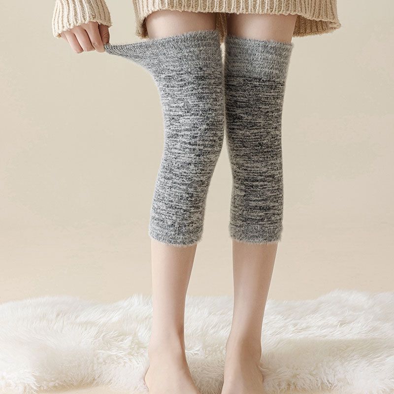 Neue Winter-Knieschoner aus Wolle für Damen und Herren, dicke Wollsocken im Retro-Stil, gestrickte warme Knieschoner, grenzüberschreitende Lieferung_voghion.com