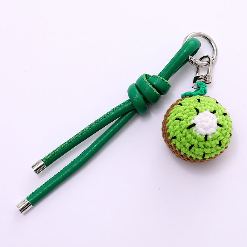 New Ins Style Yarn Cut Surface Kiwi Phone Handmade Crochet Fruit Bag Pendant Decoration Hanging Chain_voghion.com