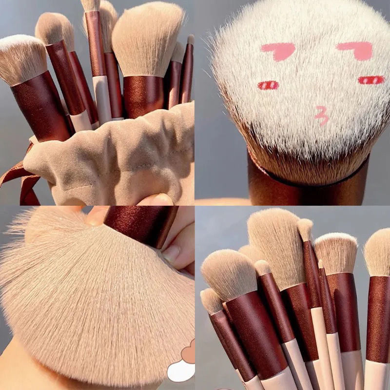 Fluffy Makeup 13 kpl sivellinsarja meikkipeitevoide sivellin poskipuna Loose Powder Brush luomiväri Foundation Make U_voghion.com