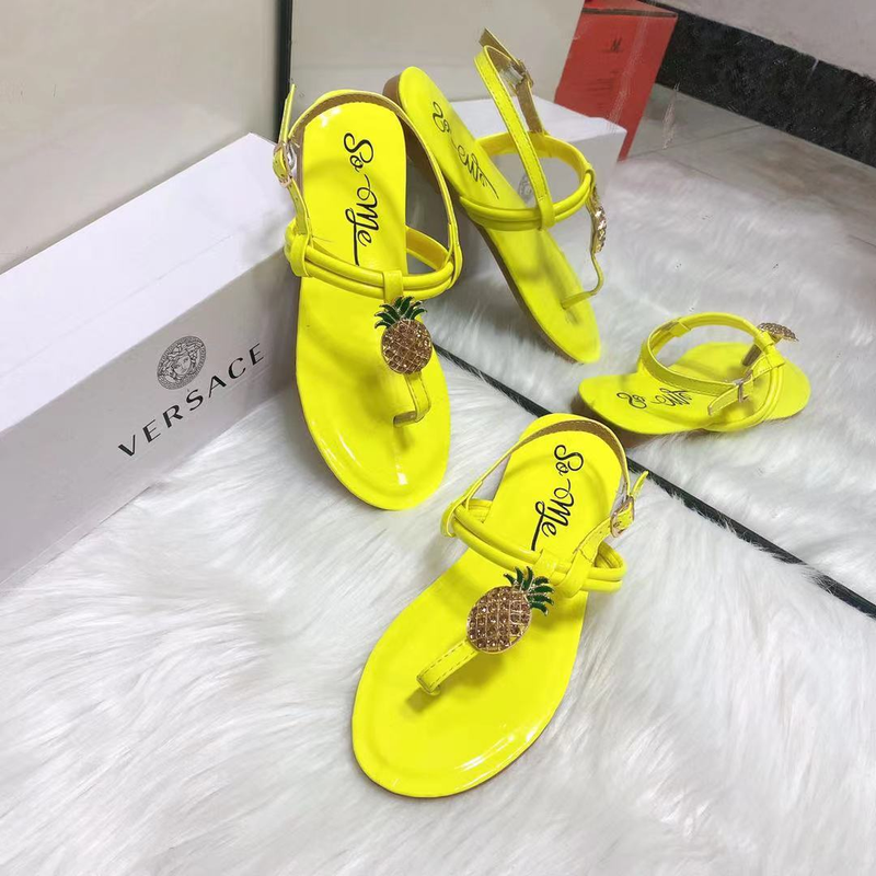 Women's hardware buckle women's slippers Fashion summer sandals_voghion.com
