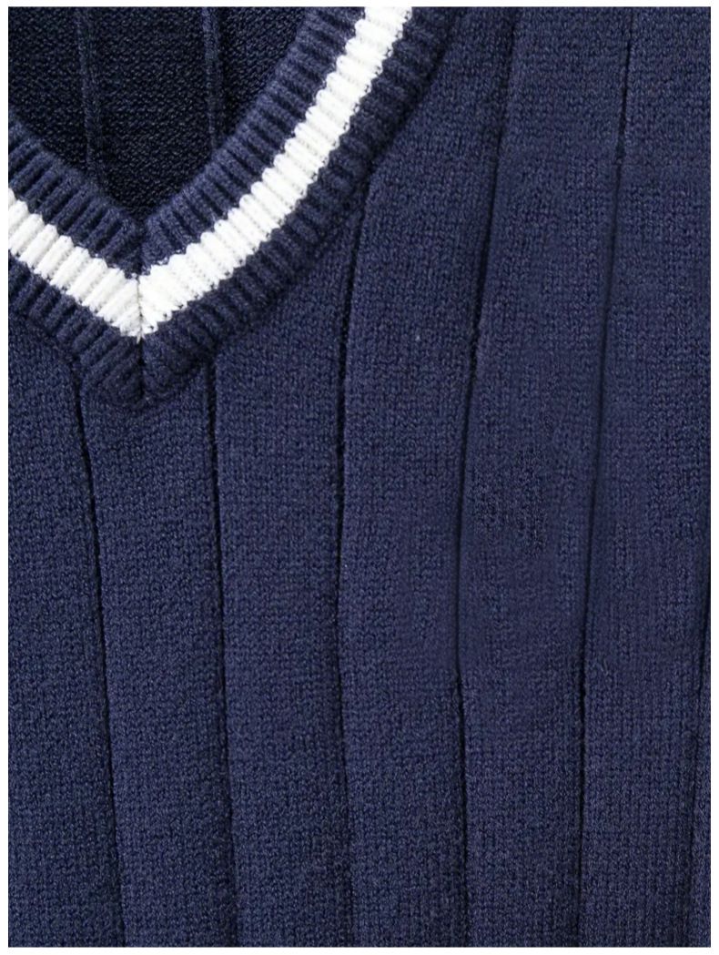Heren V-hals mouwloos gebreid vest casual kabelpatroon trui voor de herfst Trendy mode_voghion.com