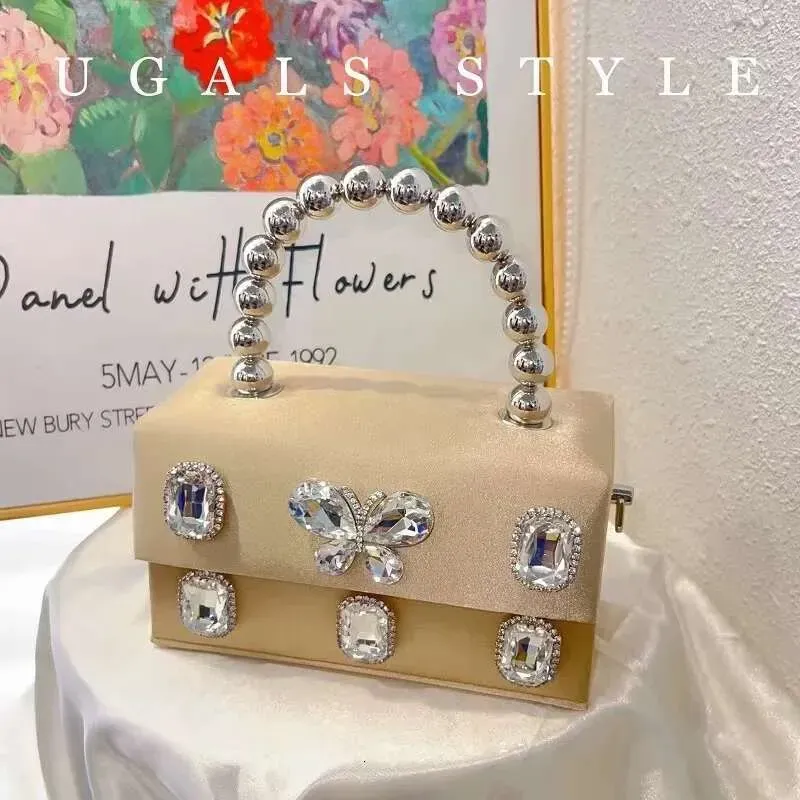 Borsa da donna in raso di alta qualità, con scatola quadrata, in cristallo lucido Rhie Dia, pochette da sera, borsa a tracolla_voghion.com