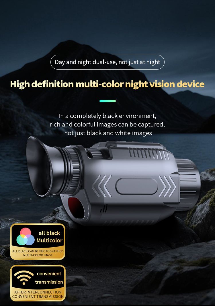Dispositivo de visão noturna infravermelho D15 HD, simulação de som de animais, WiFi, ferramenta de mira visual colorida totalmente preta, câmera de vigilância_voghion.com