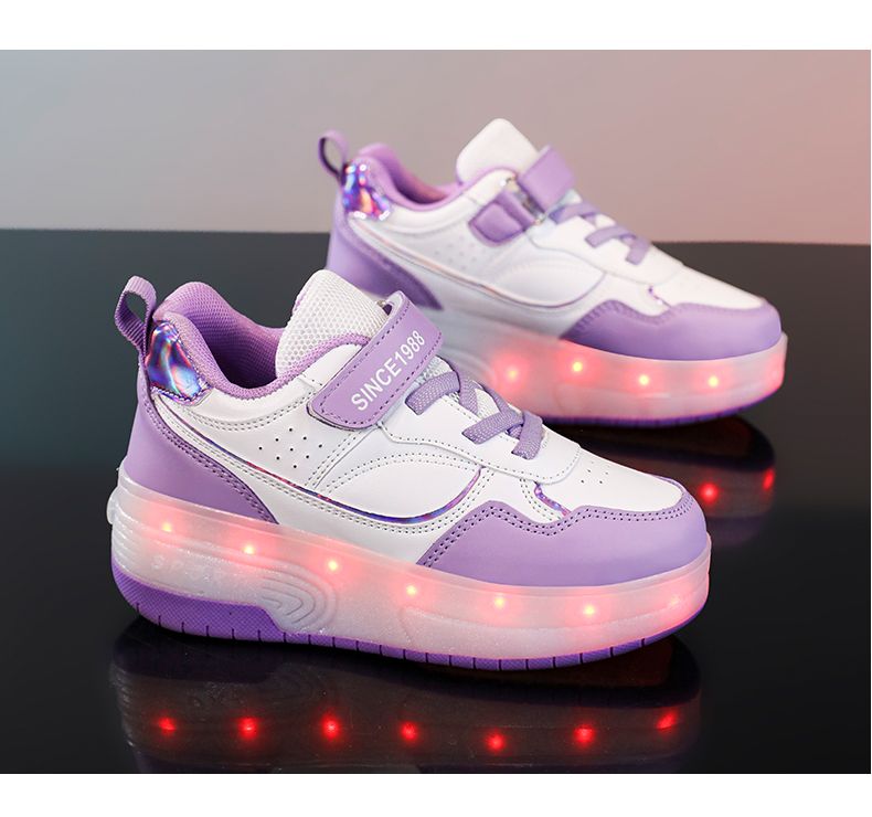 Çocuk Spor Ayakkabıları Mesh Charge Luminous Outdoor Spor Paten Çocuk Paten Erkek Kız Günlük Ayakkabılar_voghion.com
