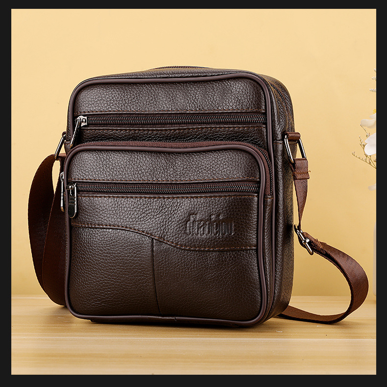 2024 Men's temperament business bag, large capacity cowhide bag, genuine leather shoulder bag, men's vertical men's bag, high-end crossbody bag_voghion.com