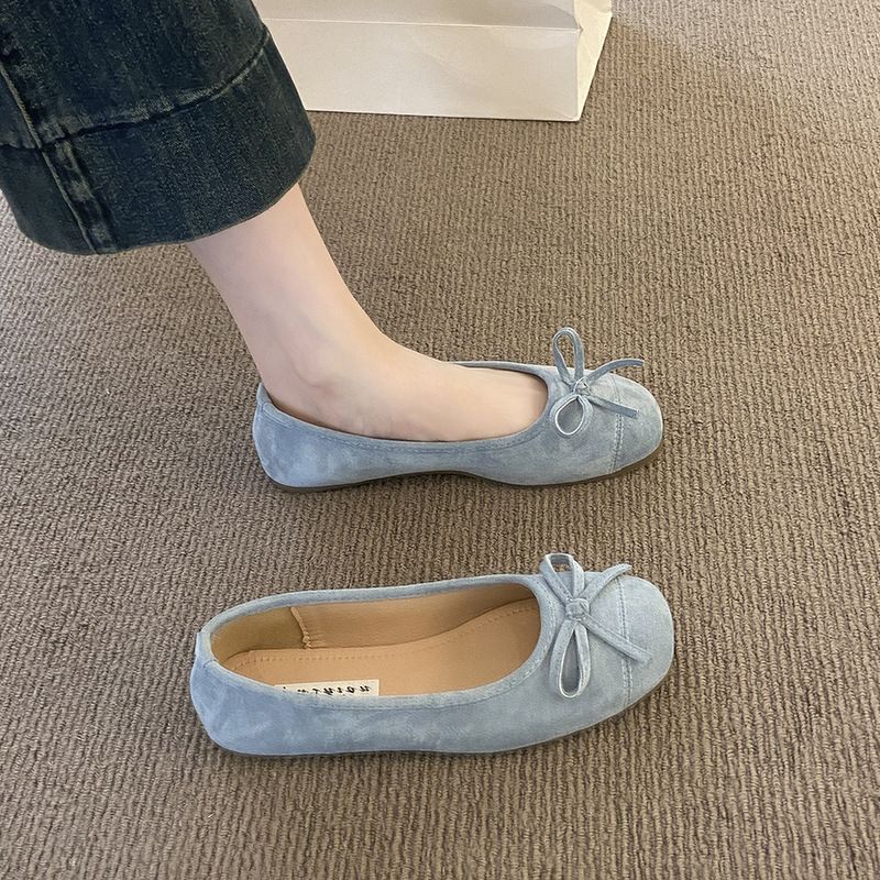 Evening Wind Bow Flat Shoes One-pedal Single Shoes Japanese Grandma Shoes Spring And Summer Doudou Shoes Mother Women's Shoes Ladyshoes_voghion.com