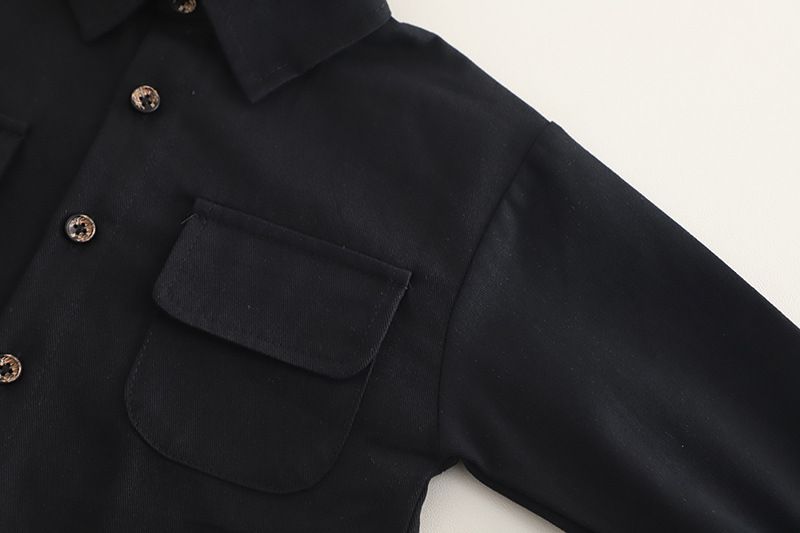 Abbigliamento per bambini primavera autunno 2025, edizione coreana, camicia casual a maniche lunghe, jeans, set da due pezzi, bello e_voghion.com