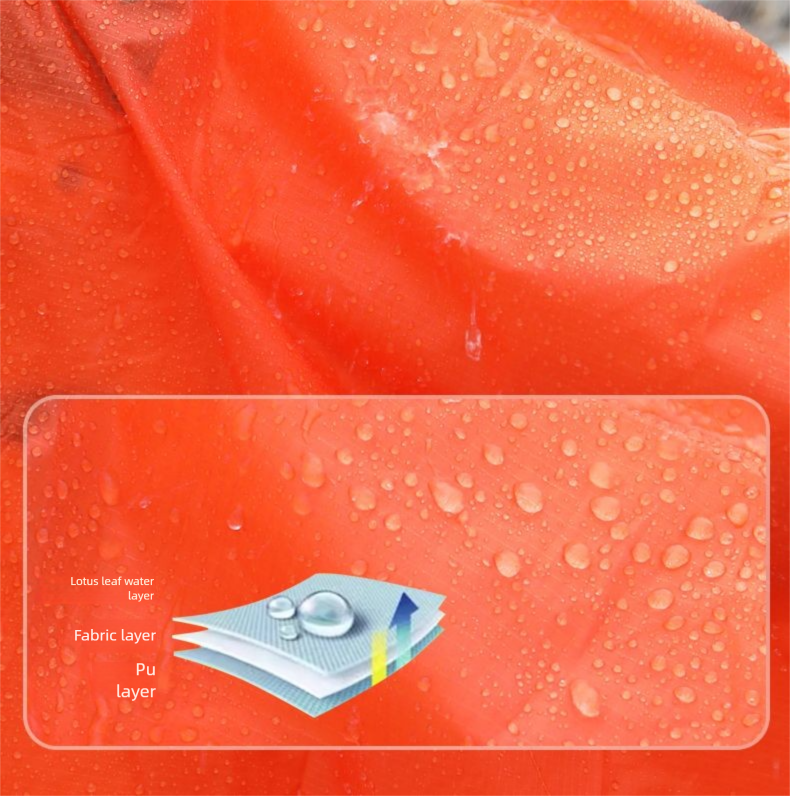 Płaszcz przeciwdeszczowy na wędrówki, podróżny, z grubej tafty poliestrowej, wielofunkcyjny, 3 w 1, ultralekki, trekkingowy_voghion.com