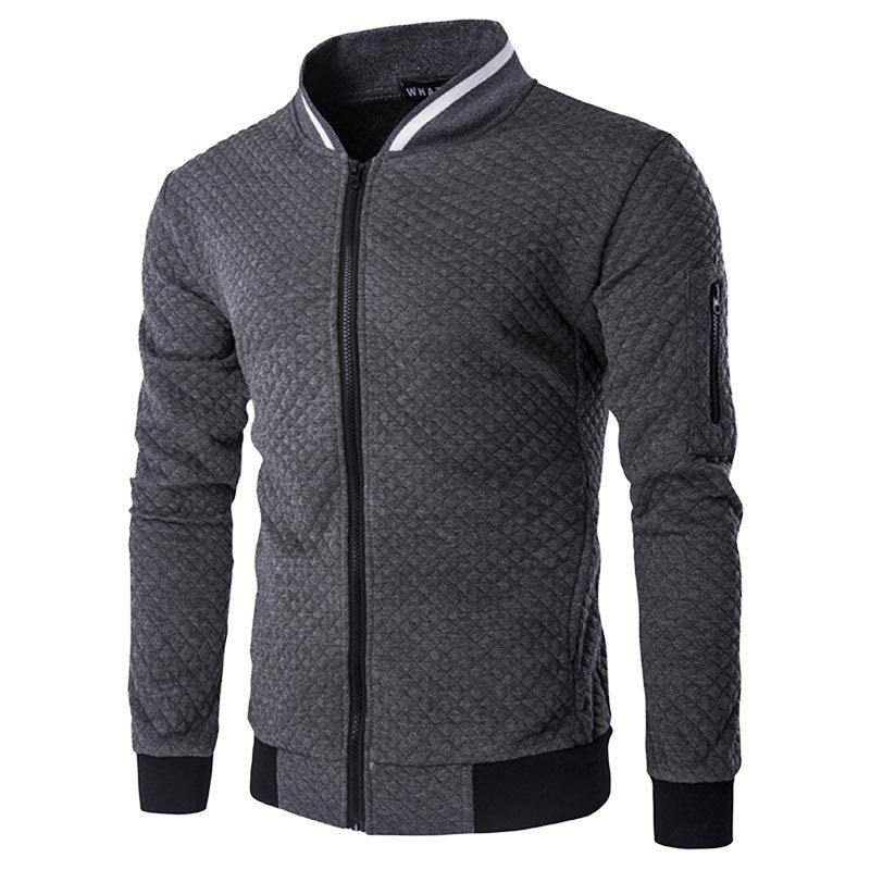 2022 Neue Herren-Sweatshirt mit Reißverschluss und Stehkragen, lässige Strickjacke_voghion.com