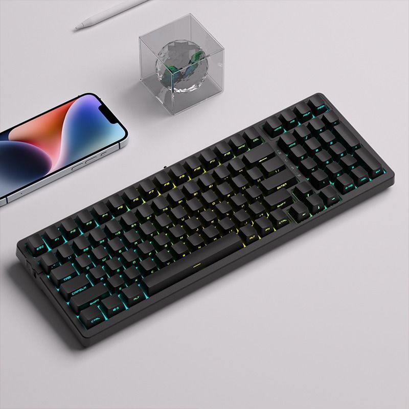 Clavier mécanique personnalisé avec profil OEM translucide gravé sur le côté, surface mate en PBT, 131 touches, dégradé_voghion.com