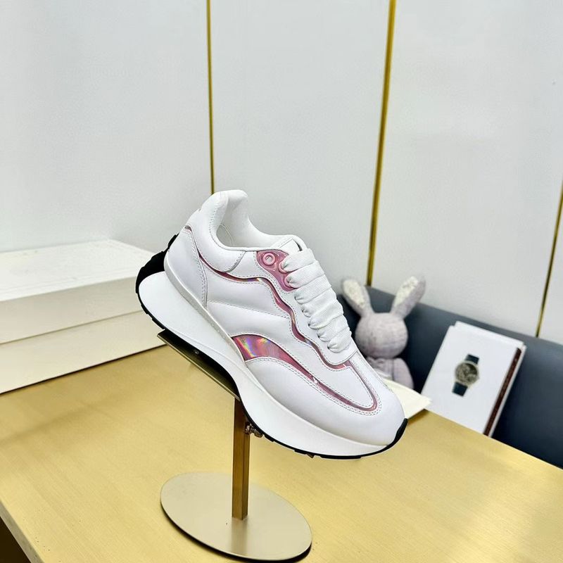 24 Nuovo Stile Agan Color Block Suola Spessa Casual Coppia Bianche Scarpe da Ginnastica in Vera Pelle Unisex_voghion.com