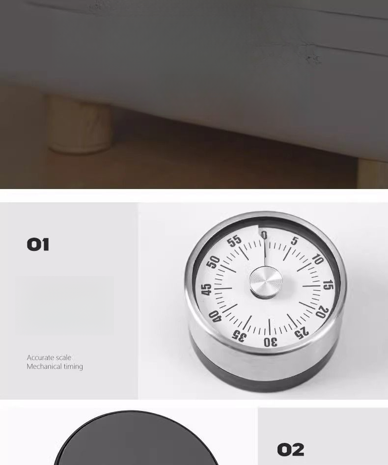Timer da cucina meccanico Mini per uso domestico Nuovo promemoria magnetico visivo per l'apprendimento e l'autodisciplina_voghion.com