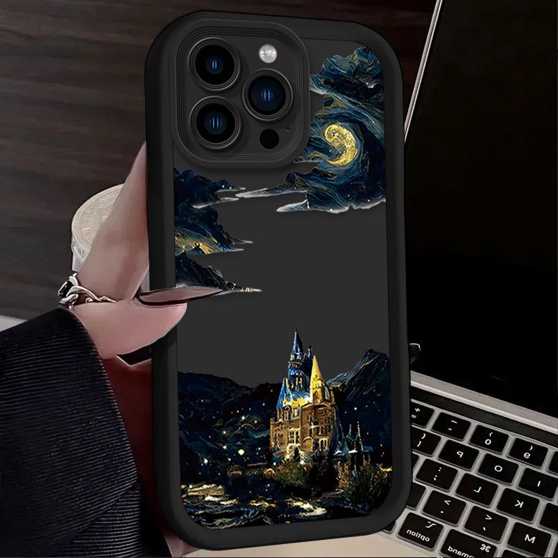 Compatible con I16 15 14 13 12 11 PRO MAX XR XS X 8 7 6 6S PLUS Carcasa de protección completa Creative Starlight Castle Case_voghion.com