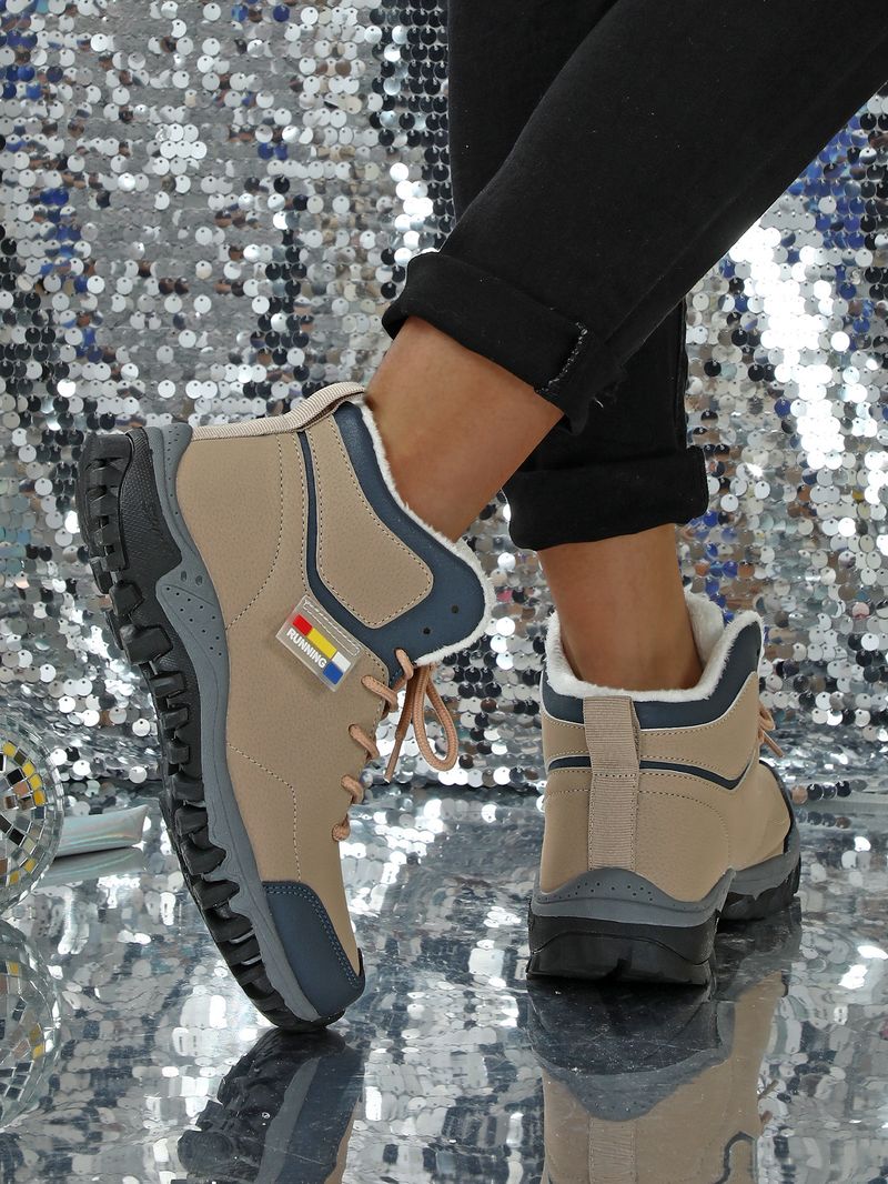 Herbst winter paar anti-rutsch verschleiß-beständig sport schuhe mit dicken baumwolle schuhe, kurze samt bequem für beide_voghion.com