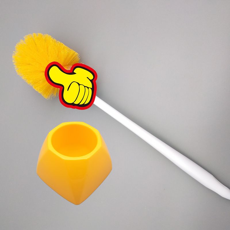 Funny Toilet Brush With Doll Design – Quirky & Practical Bathroom Cleaning Tool (Yellow/White, Detachable Brush Head, No-Slip Base Option)_voghion.com