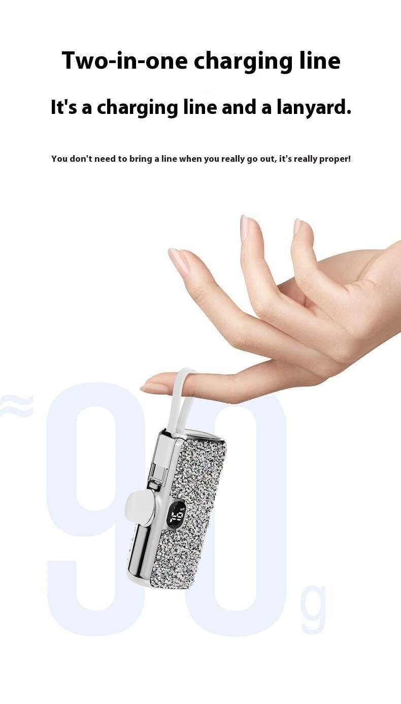 Xilecaly Mini Shiny Dia Fashion High Quality 5000mAh Portable Charger Mobile Bank Power Banks Fast Charging_voghion.com