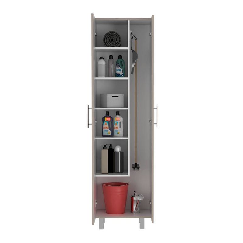 Halifax 2-Door Rectangle Closet Pantry Light Gray and White_voghion.com