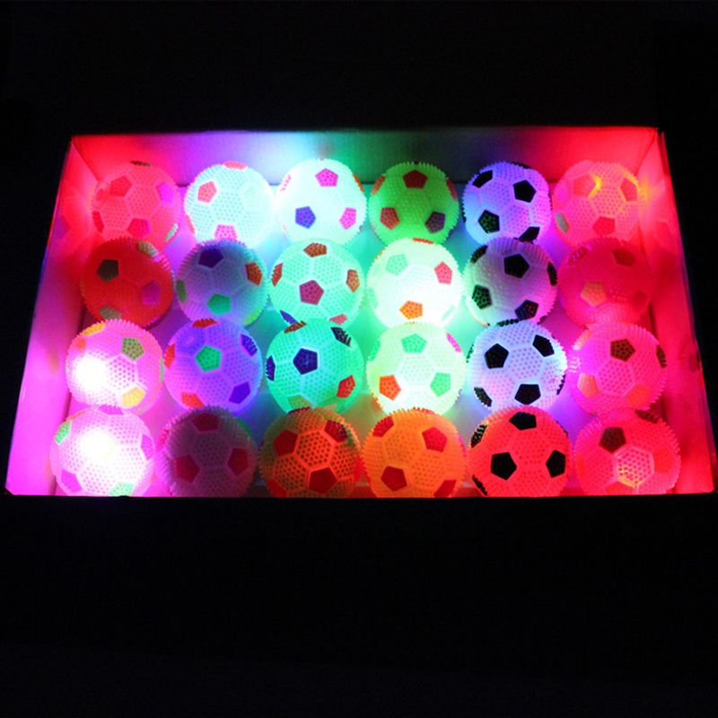 Jinleiou Kids LED Light Bouncy Ball Flashing Soccer Glowing Football Squeaky Sound Toy_voghion.com