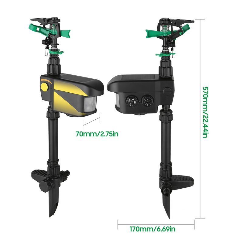 Sprinkler, automatisch, rotierend, für große Bereiche, solarbetrieben, bewegungsaktiviert, Tierabwehr, Sprinkler, Garten, Tierabschreckung_voghion.com