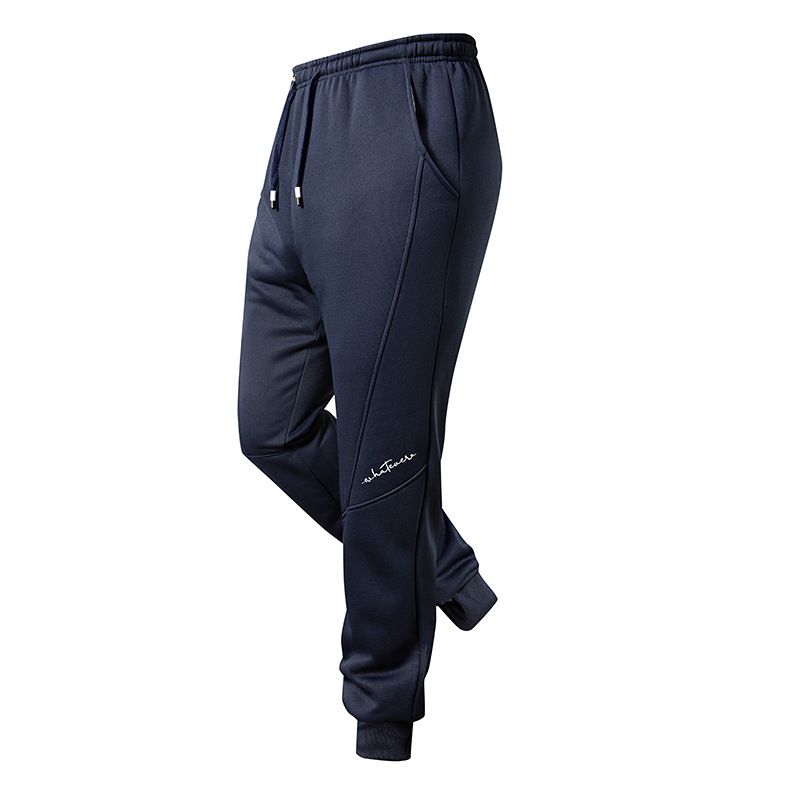Men's Winter Fleece-Lined Jogger Pants With Embroidery - Loose Fit, Warm & Comfortable, Straight Leg, Elastic Cuffs_voghion.com