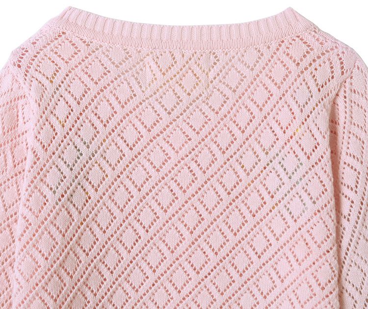 2021 Dünne Kinderkleidung Bestickter Hohlbaumwoll-Kinderpullover Europäischer und amerikanischer Außenhandel Mädchen Strickjacke_voghion.com