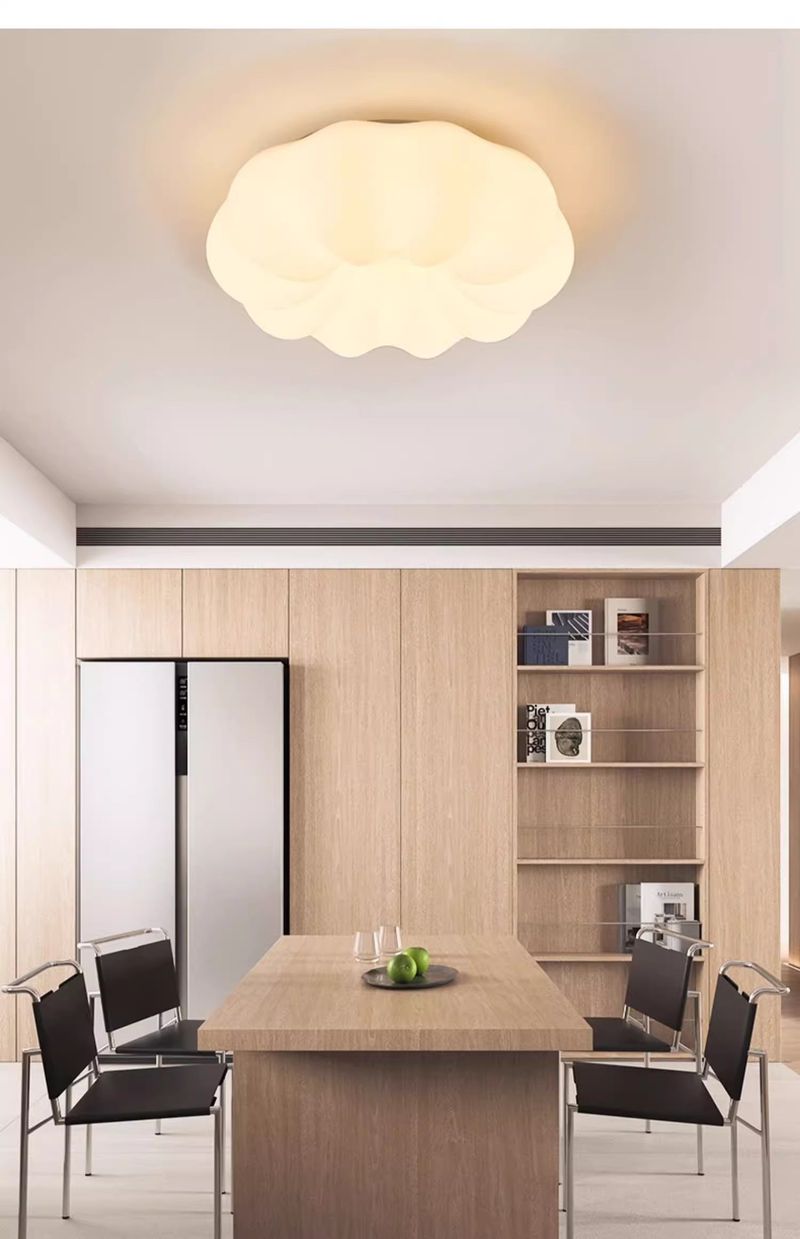 Internet-Berühmtheit Kürbis Decke LED Lampe Creme Stil Master Schlafzimmer Runde Einfache Kindergarten Kinderzimmer Licht_voghion.com