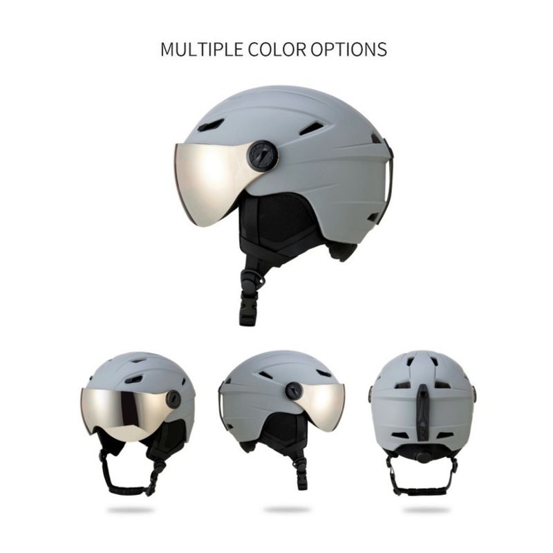 New Integrated With Ski Goggles Warm Snow Adult Outdoor Sports Safety Helmet_voghion.com